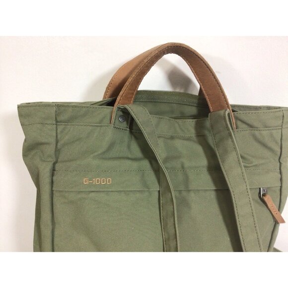 Fjallraven G-1000 Tote Bag Green Canvas Convertible Backpack - Picture 2 of 9